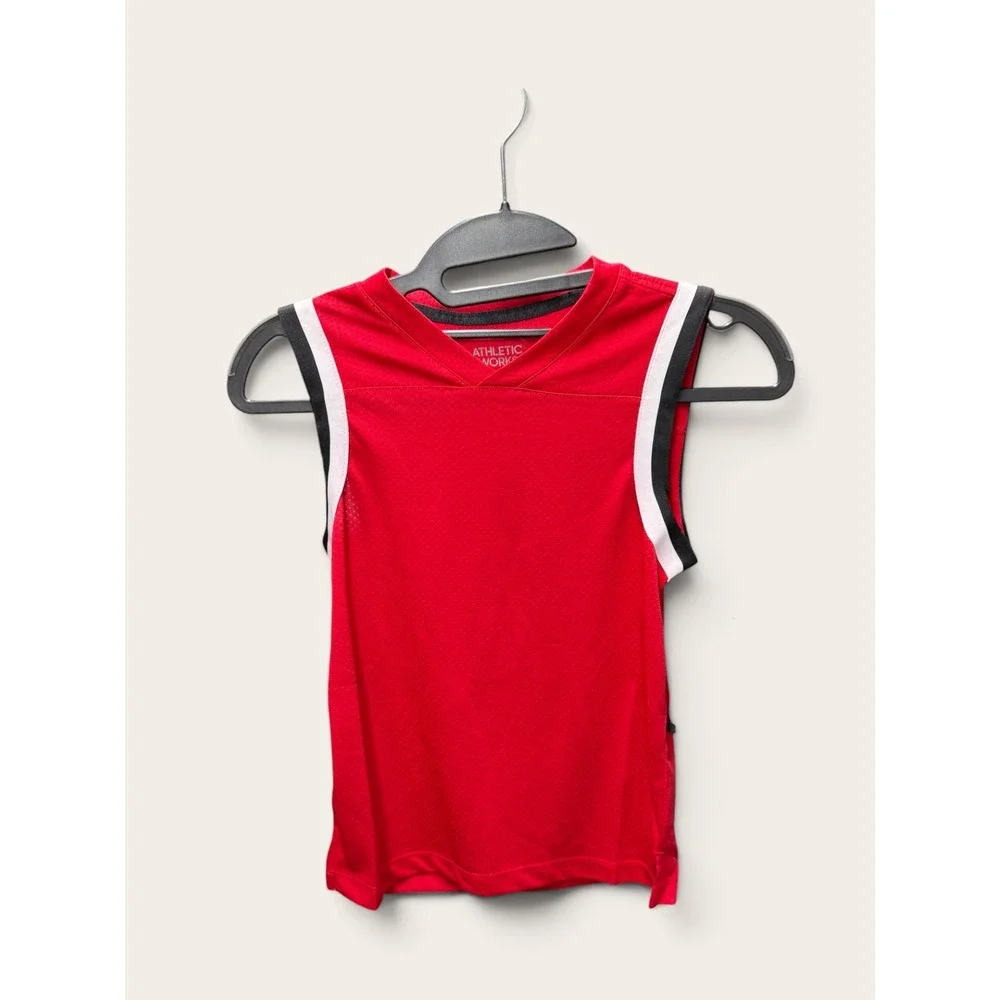 Athletic Works Kids Basketball Tank Top Brilliant Red Mesh S 6-7 HO022031F
